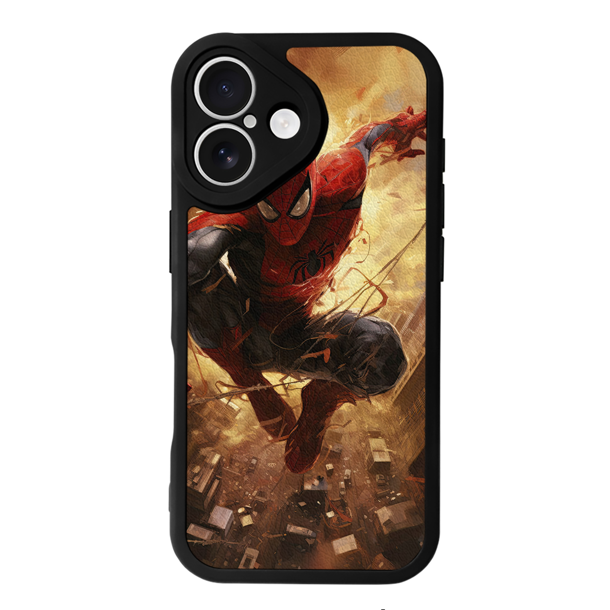（画像用） Spider Man スパイダーマン 【iPhone 16シリーズ対応】シリコンスマホケース（レザー調） 材質：シリコン